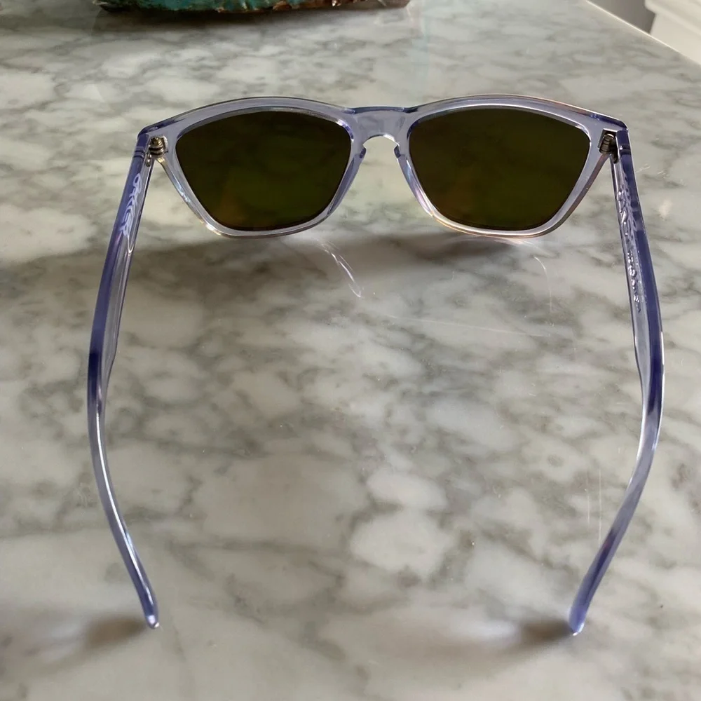 Oakley Frogskin Sunglasses Gen 1 Made in Japan Crystal Clear Orange Iridium Lens